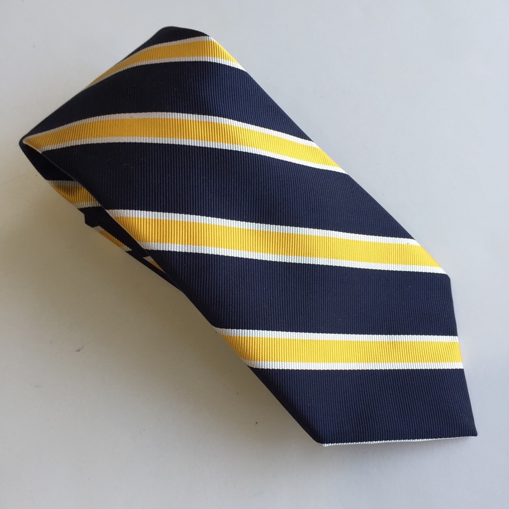 J. Crew Blue and Yellow Striped Silk Tie
